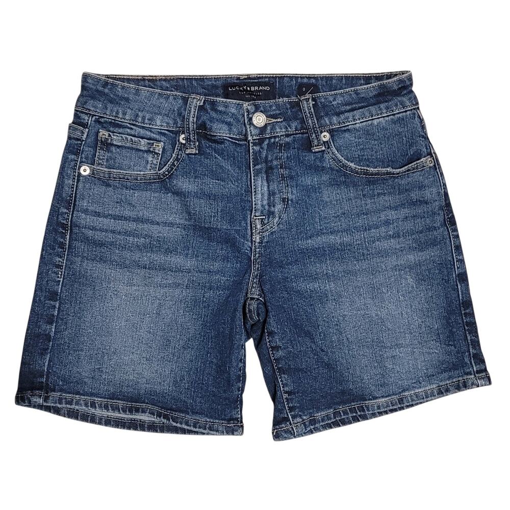 Lucky Brand of Los Angeles Women's Mid Rise Roll Up Denim Jean Shorts Size 0 EUC